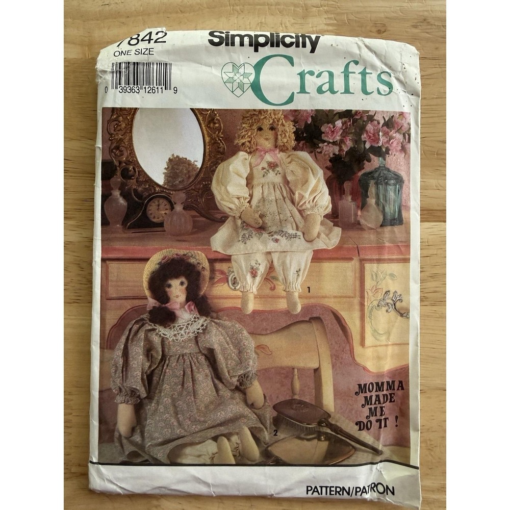 Simplicity Crafts Momma Made Me Do It! PATTERN 7842 ~ 20" Doll & CLOTHES Uncut